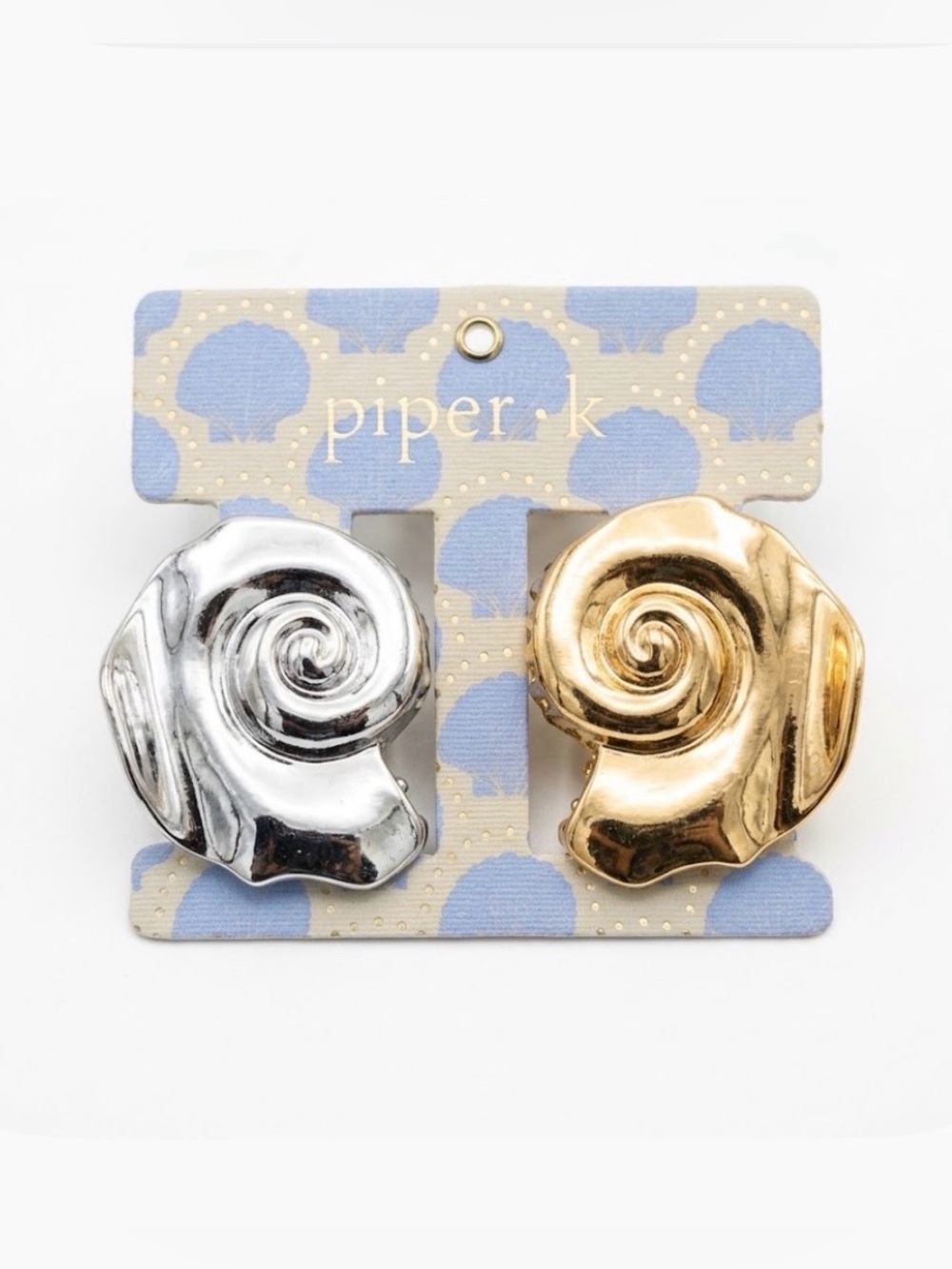 NWT ⚜️🐚⚜️ Piper K Metal Sea Shells Hair Claw Clips set of 2